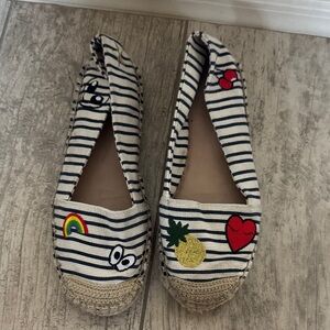 Striped Espadrilles with Embroidered Accents
